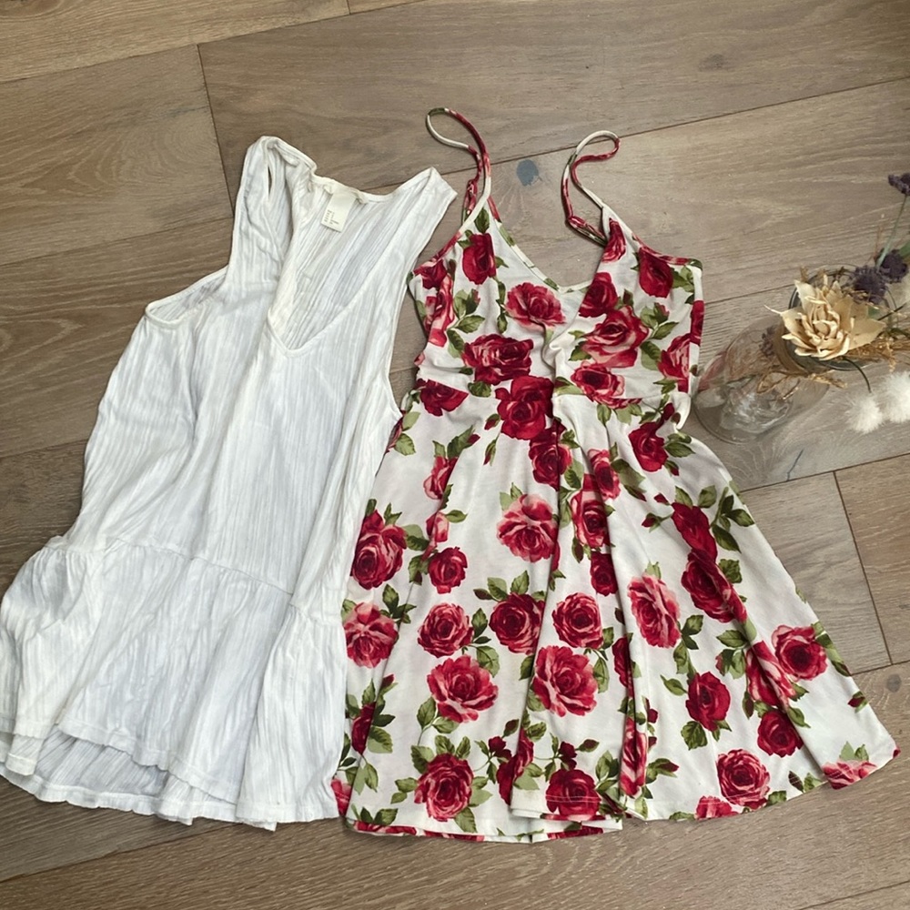 Floral dress with white tank